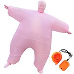 Pohotobooth Props Ltd Adult Inflatable Fat Chub Mega Suit - Blow Up Second Skin Costume Fancy Dress Outfit in Different Vibrant Colours (Light Pink)