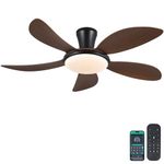 PHORUS 48 Inch Low Profile Ceiling Fans with Lights and Remote/APP,Modern LED Ceiling Fans with Quiet Reversible DC Motor, Dimmable 3 Colors 6 Speeds