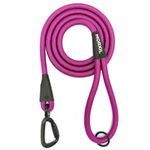 MORXIL Rope Dog Leash, 6 Foot Heavy Duty Dog Leash with Aviation Aluminum Auto Locking Carabiner, Strong Nylon Dog Lead for Small, Medium, Large Dogs (Rose Red, 6FT-0.51in)