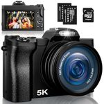 5K Digital Camera, 48MP WiFi Vlogging Camera with 32G SD Card, 3.5" Compact Digital Camera with 16X Digital Zoom,2 Batteries, UV Filter & Mode Dial, Youtube Cameras for Boys, Girls, Beginners