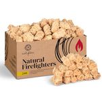 200-Natural Firelighters for Wood burners, Fire lighters, firelighter for stove, Bbq cooking, Natural wood wool fire starters for Stove-Barbecue Burner, BBQ,fire pit, 200