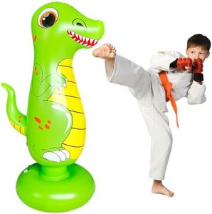 OLNIEZZL Toddler Punching Bag for Kids 47 Inches Boxing Dummy Inflatable Bopper Dinosaur Cool Fun Toys for Boys Sports Gifts Outdoor for Kids Green