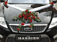 Auto-schmuck so einfach so kreativ Car Decoration Lace Bouquet Car Jewellery Bride Couple Rose Decoration Wedding Car Wedding Decoration Car (Red)