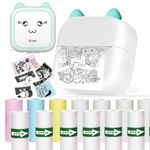 ZEITEL® Portable Thermal Mini Printer for Students, for Home Use Bluetooth Printer for Mobile Android and iOS, Mini Sticker Printer for Question Bank, Flashcards, Journal, Photos, Notes, Label