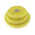 DIY Crafts Cotton Polishing Buffing Wheel Bench Grinder with Arbor Hole Jewelers Rotary Tools (Design No # 2, Pack Of 3 Pcs)