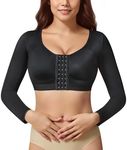 BRABIC Shaper Tops for Women Arm Compression Post Surgery Front Closure Bra Tank Top Shapewear (Black Long Sleeve, 3X-Large)