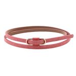 Damara Womens Premium PU Retro Jeans Slim Waist Belt,Peach Pink