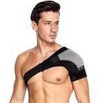 Shoulder Support - Adjustable Shoulder Brace Compatible with Hot/Cold Pad for Rotator Cuff, Pain Relief, Dislocated AC Joint, Labrum Tear, Bursitis, Tendinitis - Neoprene Shoulder Compression Sleeve