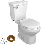 American Standard 606DA001.020 H2Optimum Two-Piece Toilet with Toilet Seat and Wax Ring, Round Front, Standard Height, White, 1.1 gpf