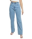 JMOJO Wide Leg Jeans for Women UK - High Waisted Jeans Women with Internal Adjusters & Belt Loops – Perfect for Casual Outings and Gatherings