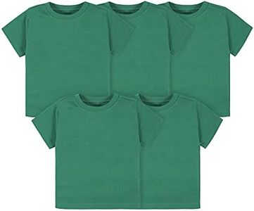 Gerber Baby Toddler 5-Pack Solid Short Sleeve T-Shirts Jersey 160 GSM, Kelly Green, 12 Months