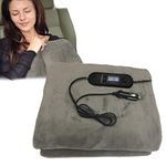 Car Heated Blanket, 12V Electric Blanket Car Heated, 100 * 70cm Auto Charging HeatedBlanket with 4 Heat Settings, Cars Heating Blankets, Portable Fold Outdoor Heating Blankets for Cars Cold Weather