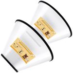Soft Dog Cone Collar, 2 PCS in Similar Sizes Dog Neck Cones after Surgery, Comfortable Buster Collars for Dog Cat, Adjustable Cone for Dogs Prevent Licking, Recovery Collars, Elizabethan Collar (M)