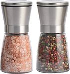 Blissify Large Salt and Pepper Grinder [Set of 2] – Brushed Stainless Steel Pepper Crusher, Adjustable Coarseness, Non-Corrosive Rotator, Salt Shaker | Kitchen Gadget