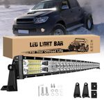 CO LIGHT 52 inch Curved Led Light Bar, 260W 35000LM Double Row Spot Flood Combo, 12V 24V Waterproof Light Bar for Off-Road 4x4 SUV ATV Truck Tractor Boat