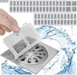 LEEGUN (40 pcs)Large Drain Mesh Stickers -Disposable Hair Catcher for Kitchen, Bathroom, and Bathtub Kitchen Sink Drain Rack Sink Strainer for Home Accessories -10*10cm Easy to Remove and Replace (40)