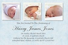 20 Personalised Christening Day / Naming Day / Baptism Day Invitation , invite FREE P&P.