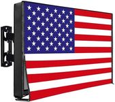 IC ICLOVER Outdoor TV Cover 43 Inch, 600D Heavy Duty 4 Season Weatherproof TV Screen Protector with Waterproof Zipper & Remote Control Pocket, Outside Television Enclosure for LED, LCD TVs -US Flag