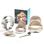 MUMSUNG Empanada Maker Press, 3size (4"+3"+2.6") Professional Dumpling Maker Mold kit with Dough Cutter, Fast to Make Empanadas Pierogi Ravioli calzone Turnover pastelitos, Classic White