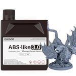 ELEGOO ABS-Like Resin 3.0, Photopolymer Resin UV Curing 405nm, Upgraded ABS 3D Printing, 3D Resin for LCD/MSLA/DLP 3D Printer,Grey 2000G