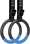 Teamaze Gymnastic Rings with 15 FT Adjustable Straps Non-Slip Gymnastics Rings Pull Up Workout Rings for Home Gym Exercise, Training (Blue)
