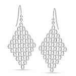 LeCalla 925 Sterling Silver Dangle Earrings for Women | Long Diamond-Shape Chandelier Drop Earrings 50MM