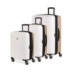 SwissGear 8028 Hardside Expandable Spinner Luggage, Ivory/Taupe, Carry-On 19-Inch, 8028 Hardside Expandable Spinner Luggage