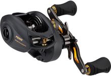 PENN Fathom Low Profile Reel, Fishing Reel, Low Profile Baitcast Reels, Sea - Inshore Fishing, Saltwater Fishing Reel for Jigging, Jig , Bait and Lure Fishing, Unisex, Black Gold, 400 | Left Hand