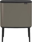 Brabantia Bo Touch Bin - 11L + 23L Inner Buckets (Platinum) Waste/Recycling Kitchen Bin with Removable Compartments + Free Bin Bags