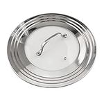 Morikavo Stainless Steel Universal Lid for Pots, Pans and Skillets-Fits 7" to 12" Replacement Frying Pan Cover and Cast Iron Skillet Lid