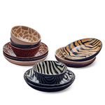 Mikasa Amari Animal Print Safari 12 Piece Dinnerware Bowl Set, Service for 4