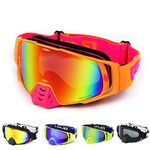 HONCENMAX Motorcycle Goggles - Motocross Glasses - Anti Fog&UV Protection Lens - for ATV Off Road Racing Motorbike Goggles Adult