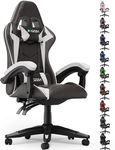 Racingreat Ergonomic Gaming Chair with Adjustable Height, Reclining Feature, Headrest, and Lumbar Support for Adults (Basics, Black/White)