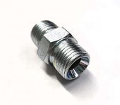 mild steel hydraulic hex nipple adaptor union jointer for hydraulic pipe tube threaded fittings with degree on both ends (1/2" x 1", 5)