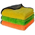 NEERAK All Purpose Microfiber Cloth for Cleaning, Dusting, Detailing & Polishing (All Vehicles, Office, Kitchen, Home) | 800 GSM | 50X80 CM.(Pack of 3)