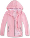 M2C Girls Lightweight Windproof Coat Hooded Water Resistant Jacket 8-9 Yrs Candy Pink