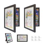 DAGCUXIN Kids Art Frame, 8.5x11 Front Opening Kids Artwork Frames, Kids Artwork A4 Picture Frames Changeable,Artwork Display Storage Frames for Kids Drawings, Artworks, Art Projects (Black 2Pack)