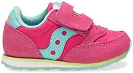 Saucony Unisex-child Baby Jazz Hook & Loop , PINK/TURQ/LIME, 4.5 M