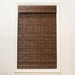 RADIANCE 2216302E Cordless Dockside Flatstick Bamboo Roman Shade, 27 in. W x 64 in. L, Cocoa