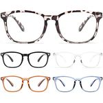 BLS 5 Pack Reading Glasses Blue Light Blocking, Fashion Square Nerd Computer Readers Anti UV/Eye Strain/Glare Women/Men (5 Pack Mix, 3.0)