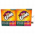 Crush Singles Berry Punch. Grape, Orange to Go Sugar Free Drink Mix Variety Pack 2.64 oz 60 Sticks (2 Units) (60)