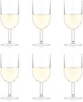 BODUM OKTETT Durable Plastic White Wine Glasses, 6 x 0.23 l