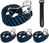 Bungee Cords with Hooks Heavy Duty 4 Pack, Premium Elastic Luggage Bungee Straps Suitable for Bicycles Camping Car Roof Rack Strap Tarpaulin Fixings (23 Inch, Blue)