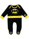 BATMAN Baby Boys DC Comics Sleepsuit Black Age 9 to 12 Months