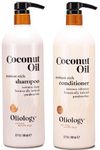 Oliology Nutrient Rich Coconut Oil Shampoo & Conditioner Combo Pack - Helps Restore Damaged Hair | Provides Intense Shine | Moisturizing | Made in USA, Cruelty Free & Paraben Free (946 ml)