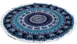 Round Beach Tapestry Mandala Boho Hippie Blanket Indian Cotton Bohemian Large Table Cloth Home Decor Yoga Mat Meditation Picnic Rug Hawaii Sunproof Throw Hippy Boho Gypsy Tablecloth Shawl Roundie (42