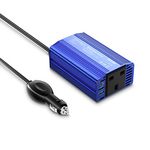 BESTEK 300W Power Inverters 12V to 240V 230V Transformer Car Charger Lighter Adapter with 3 Pin Plug and Dual USB Ports (Blue)