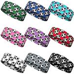 9 Pieces Soccer Headbands for Girls Boys Elastic Soccer Headbands Adjustable Soccer Hair Accessories Soccer Team Gifts for Girls Teens Women Adults (Multicolor)