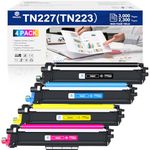 Inkalfa Compatible TN227 Toner Cartridge: Replacement for Brother TN227 TN223 TN-227 TN-223 TN227BK TN-227BK/C/M/Y High Yield for MFC-L3770CDW HL-L3290CDW MFC-L3710CW HL-L3270CDW L3750CDW Printer