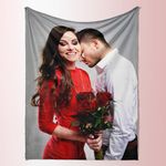 Rainsar Personalised Blanket with Photo, Custom Blanket Throw Multiple Colors Sizes for Couples, Customisable Picture Gifts for Mum, Dad, Family, Ideal for Birthdays, Christmas, Anniversary